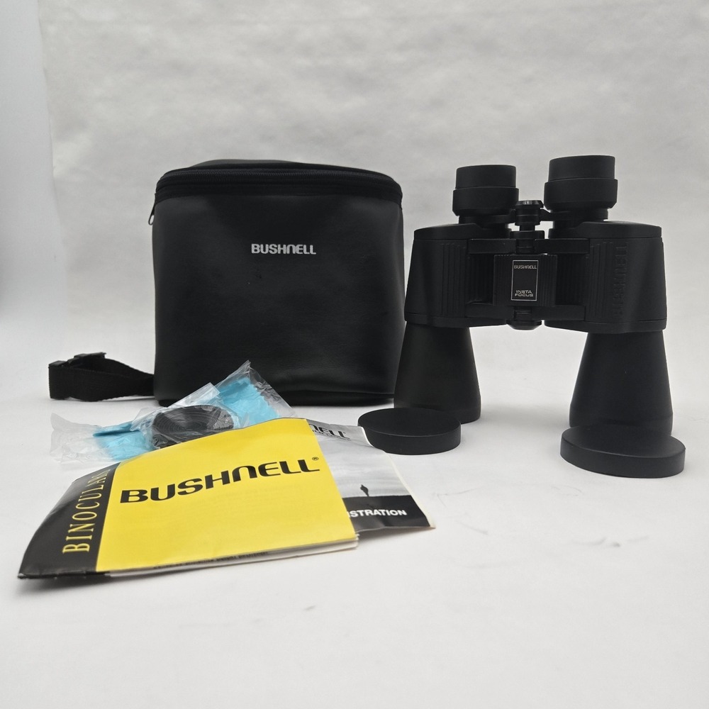 Title Bushnell Insta-Focus 10x50 Binoculars Wide Angle Field‎ 5.5° With Case...
